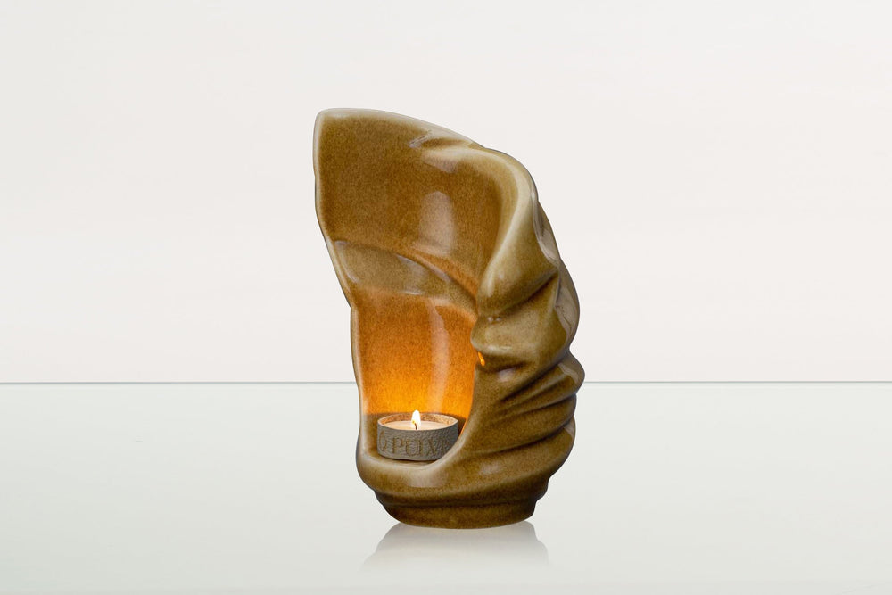 Pulvis Art Urns Keepsake Urn Handmade Cremation Keepsake Urn "Light" - Small Urn | Dark Sand | Ceramic