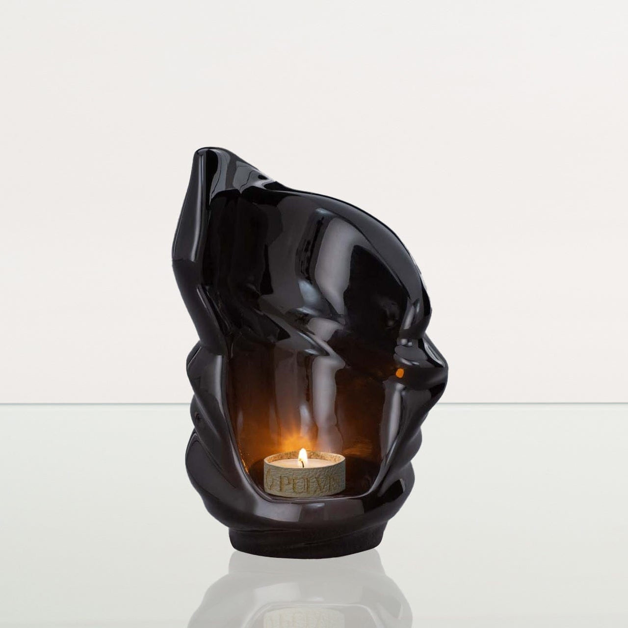 Handmade Cremation Keepsake Urn "Light" - Small Urn | Lamp Black | Ceramic - Pulvis Art Urns