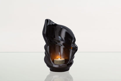 Handmade Cremation Keepsake Urn "Light" - Small Urn | Lamp Black | Ceramic - Pulvis Art Urns