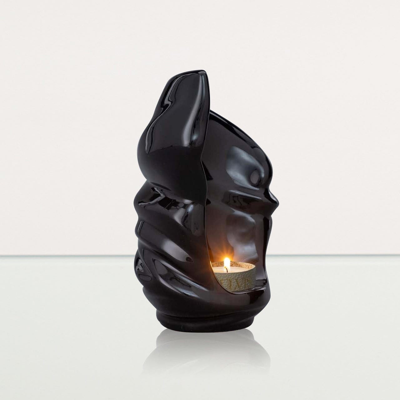 Handmade Cremation Keepsake Urn "Light" - Small Urn | Lamp Black | Ceramic - Pulvis Art Urns