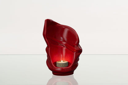 Handmade Cremation Keepsake Urn "Light" - Small Urn | Red | Ceramic - Pulvis Art Urns