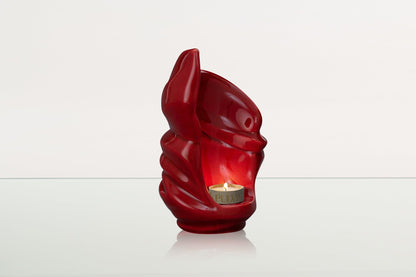 Handmade Cremation Keepsake Urn "Light" - Small Urn | Red | Ceramic - Pulvis Art Urns