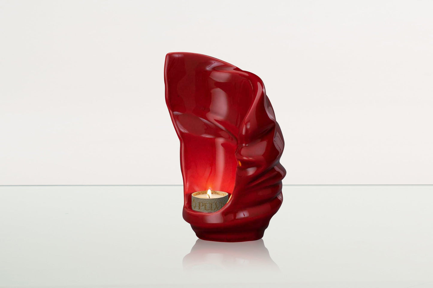 Pulvis Art Urns Keepsake Urn Handmade Cremation Keepsake Urn "Light" - Small Urn | Red | Ceramic