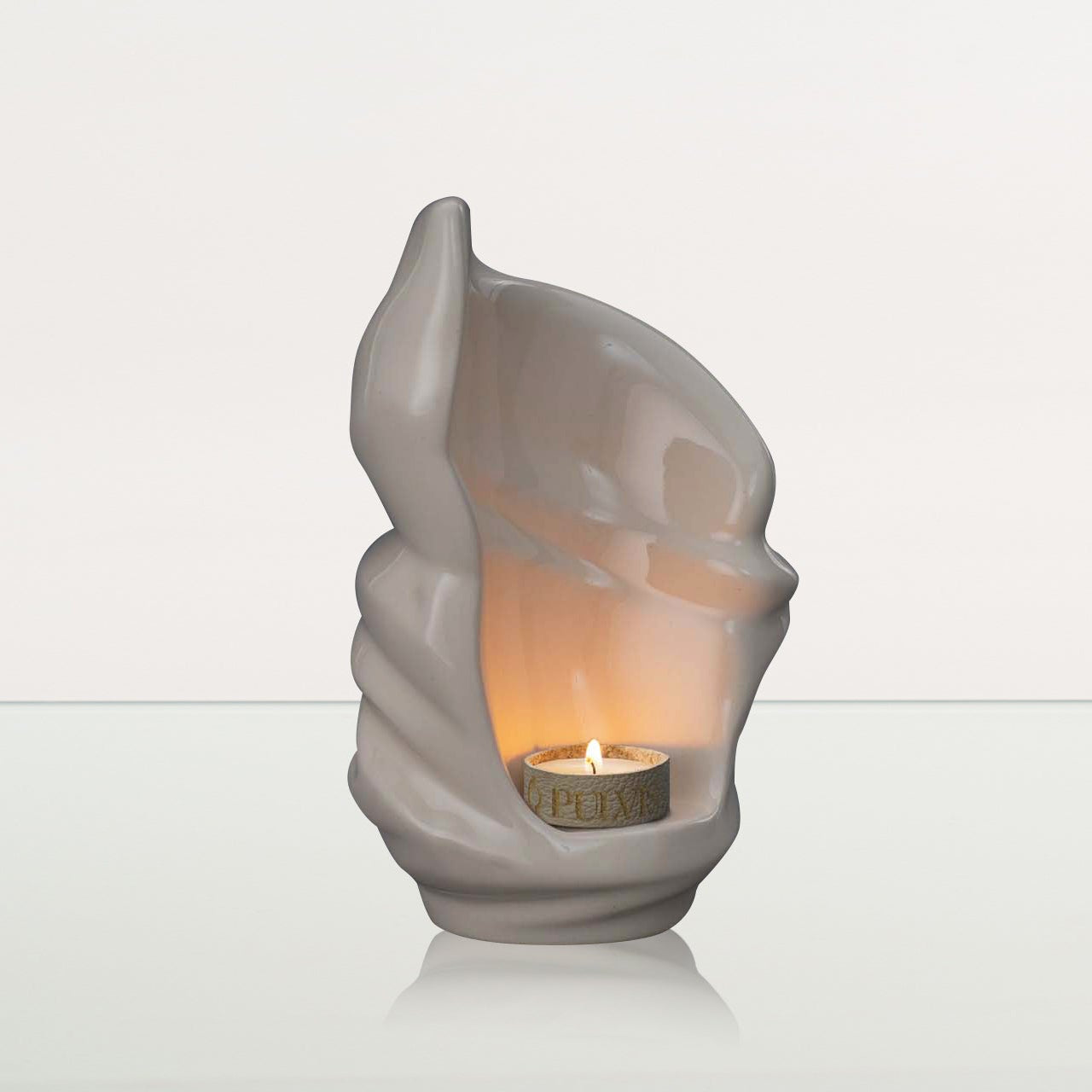 Handmade Cremation Keepsake Urn "Light" - Small Urn | Off-white | Ceramic - Pulvis Art Urns