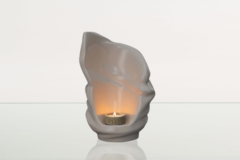 Pulvis Art Urns Keepsake Urn Handmade Cremation Keepsake Urn "Light" - Small Urn | Transparent | Ceramic