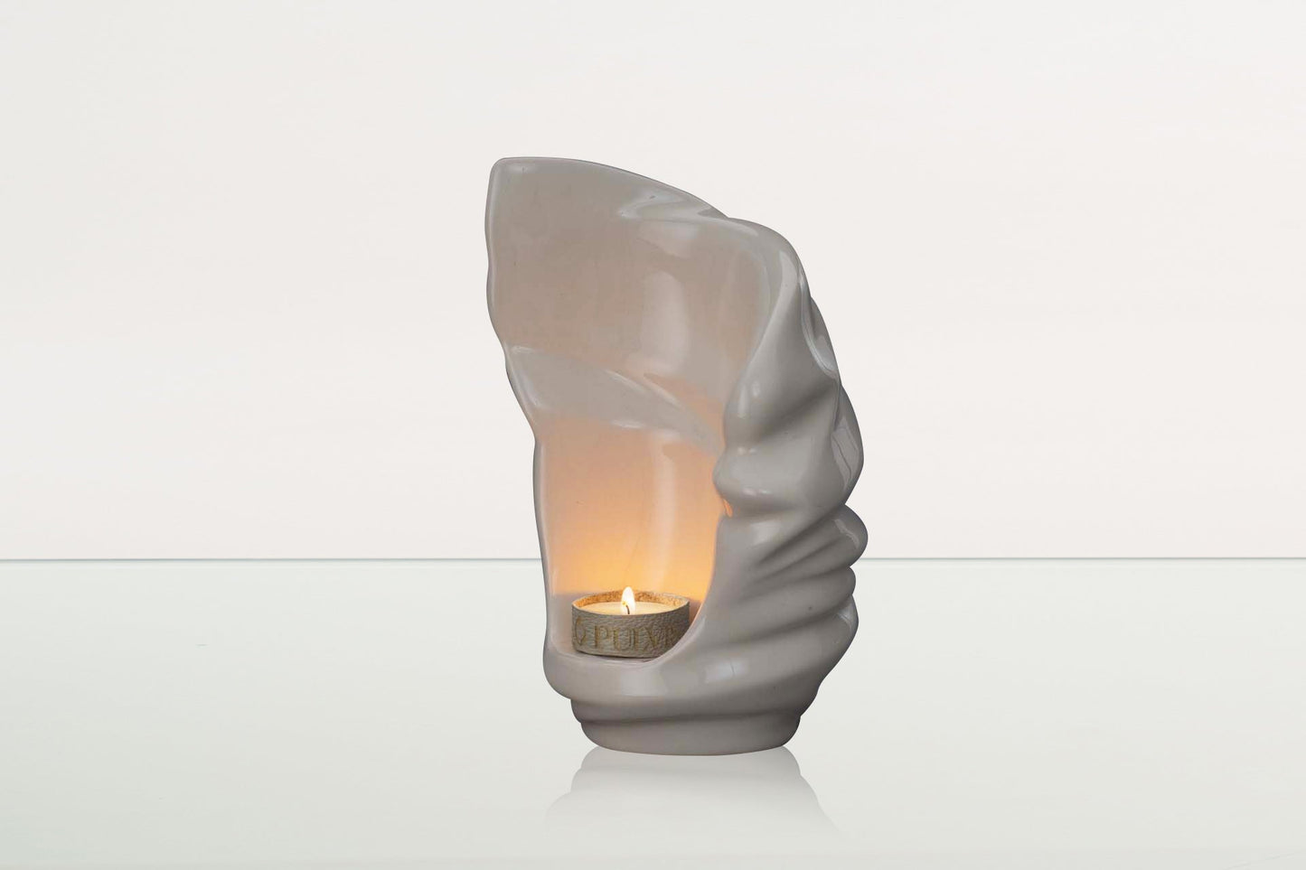 Pulvis Art Urns Keepsake Urn Handmade Cremation Keepsake Urn "Light" - Small Urn | Transparent | Ceramic