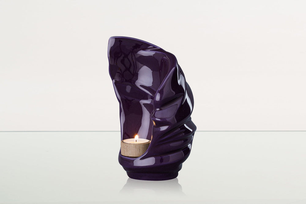 Pulvis Art Urns Keepsake Urn Handmade Cremation Keepsake Urn "Light" - Small Urn | Violet | Ceramic