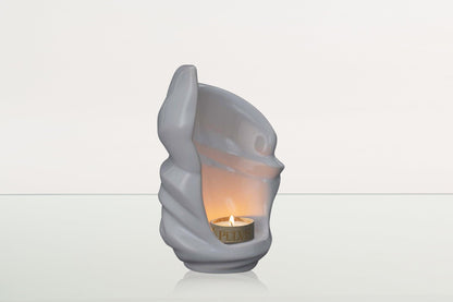 Handmade Cremation Keepsake Urn "Light" - Small Urn | White | Ceramic - Pulvis Art Urns