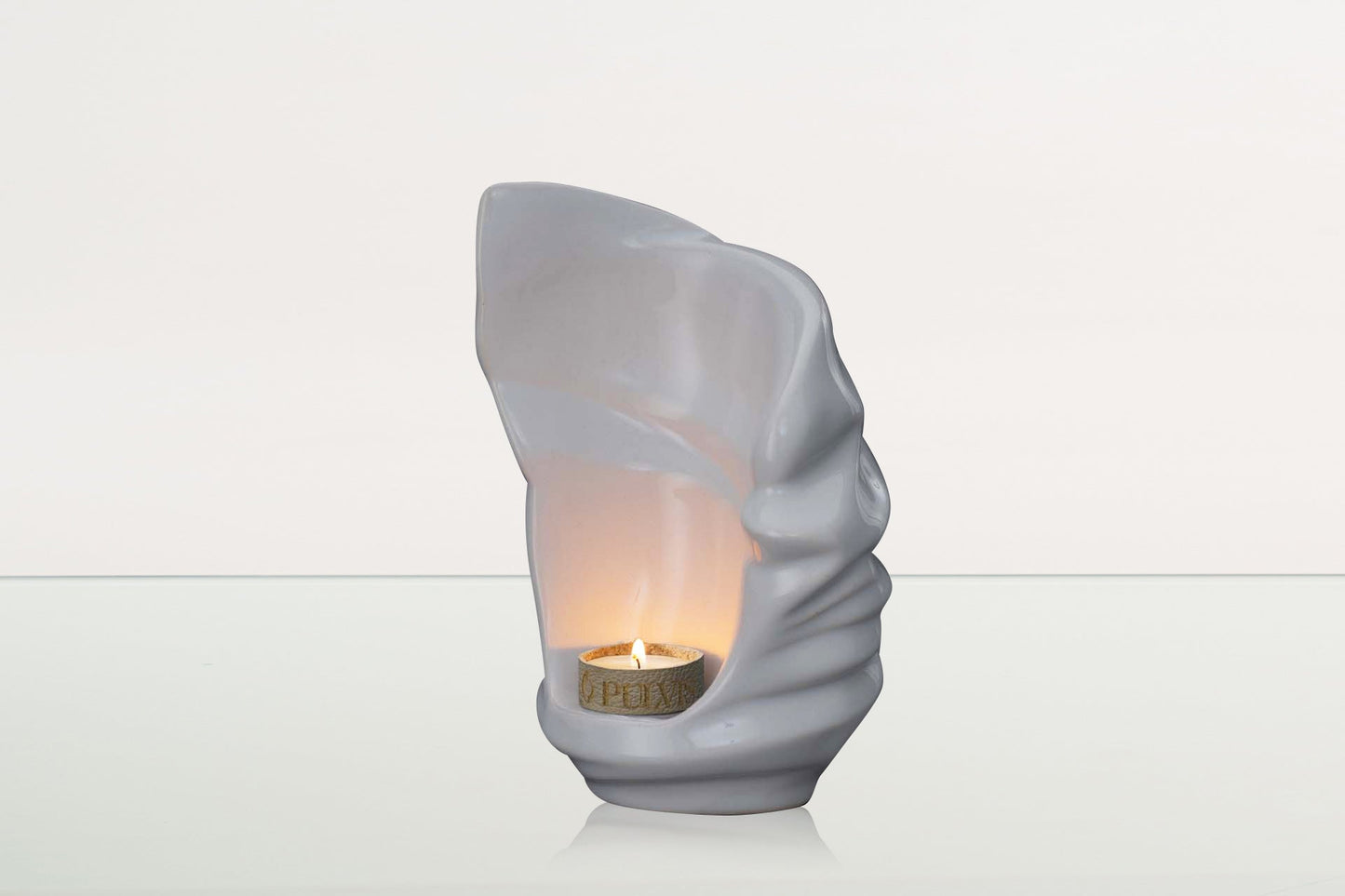 Pulvis Art Urns Keepsake Urn Handmade Cremation Keepsake Urn "Light" - Small Urn | White | Ceramic