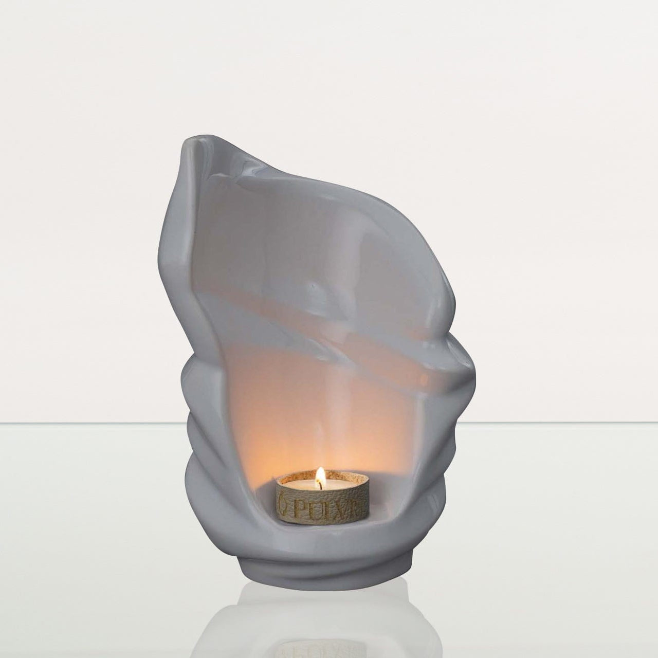 Handmade Cremation Keepsake Urn "Light" - Small Urn | White | Ceramic - Pulvis Art Urns