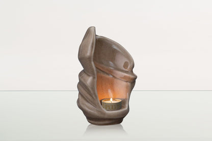 Handmade Cremation Keepsake Urn "Light" - Small Urns | Beige Grey | Ceramic - Pulvis Art Urns