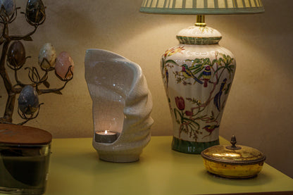 Handmade Cremation Keepsake Urn "Light" - Small Urn | White | Ceramic - Pulvis Art Urns