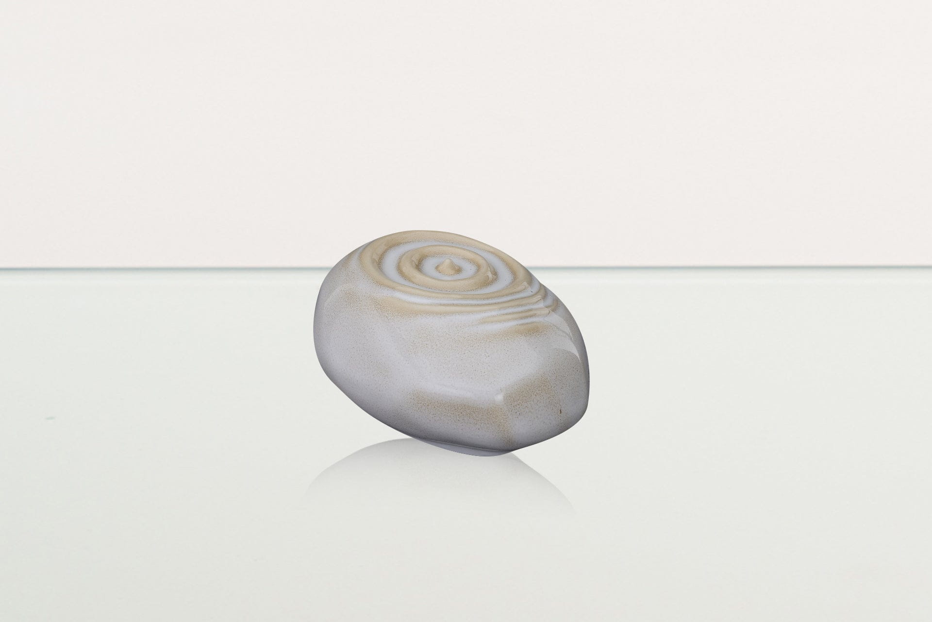 Handmade Cremation Keepsake Urn "Resonance" - Small | Beige Melange | Ceramic - Pulvis Art Urns