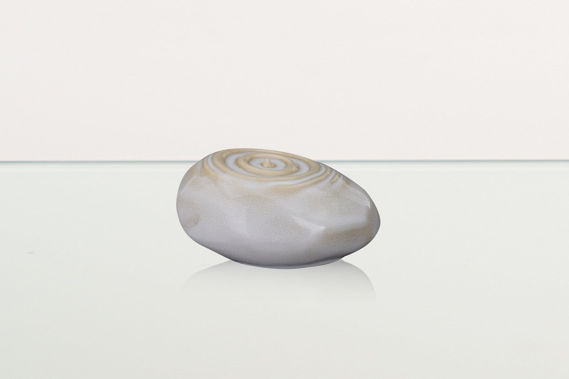 Handmade Cremation Keepsake Urn "Resonance" - Small | Beige Melange | Ceramic - Pulvis Art Urns