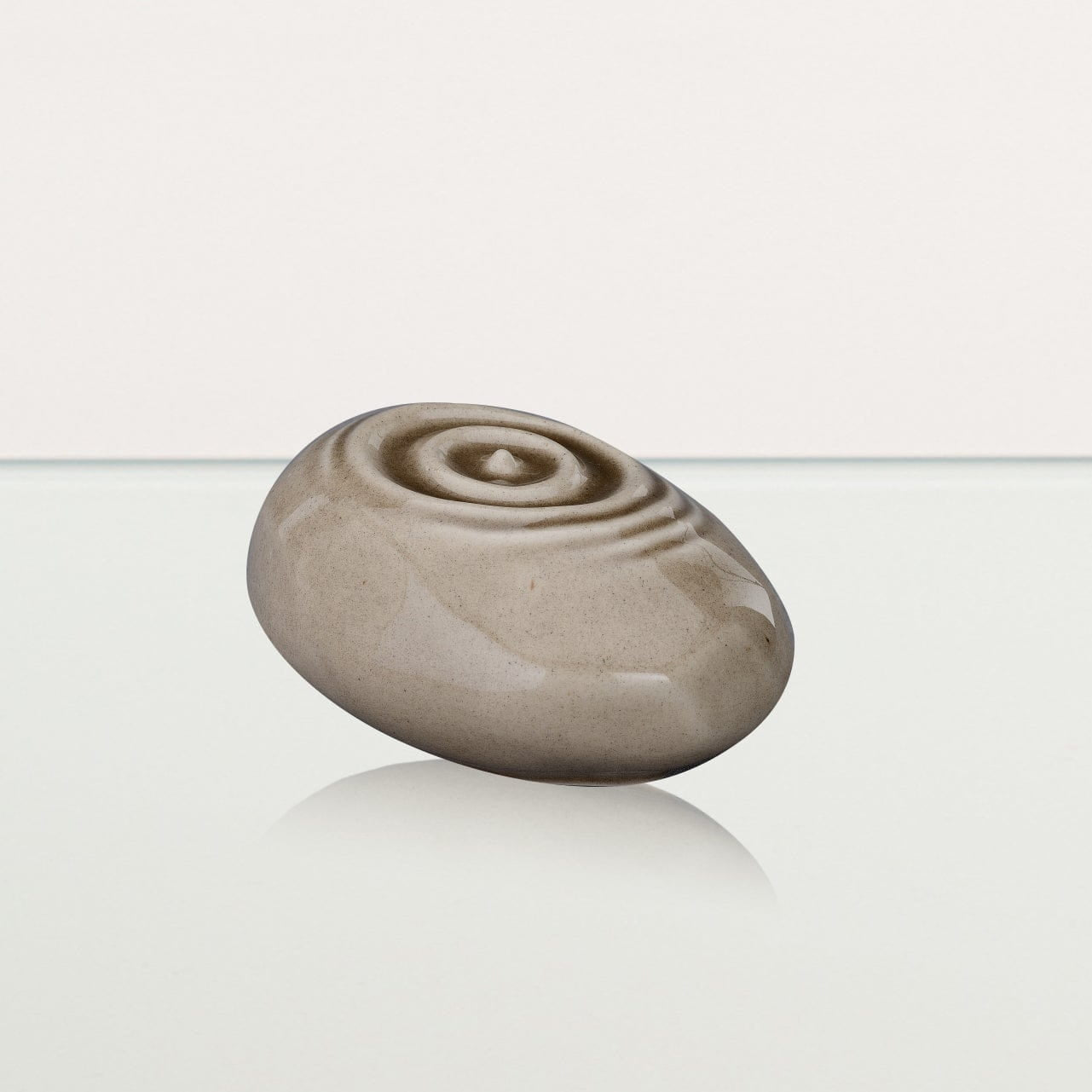 Handmade Cremation Keepsake Urn "Resonance" - Small Urn | Beige Grey | Ceramic - Pulvis Art Urns