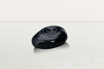 Handmade Cremation Keepsake Urn "Resonance" - Small Urn | Black Gloss Melange | Ceramic - Pulvis Art Urns