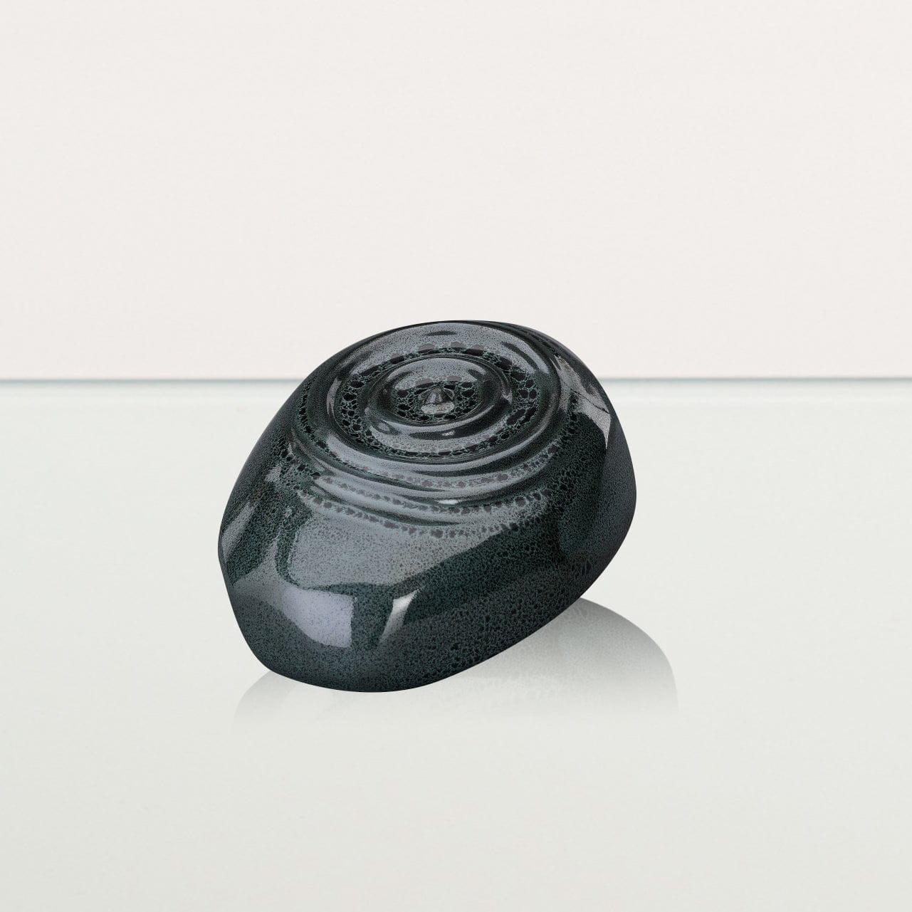 Handmade Cremation Keepsake Urn "Resonance" - Small Urn | Black Melange | Ceramic - Pulvis Art Urns