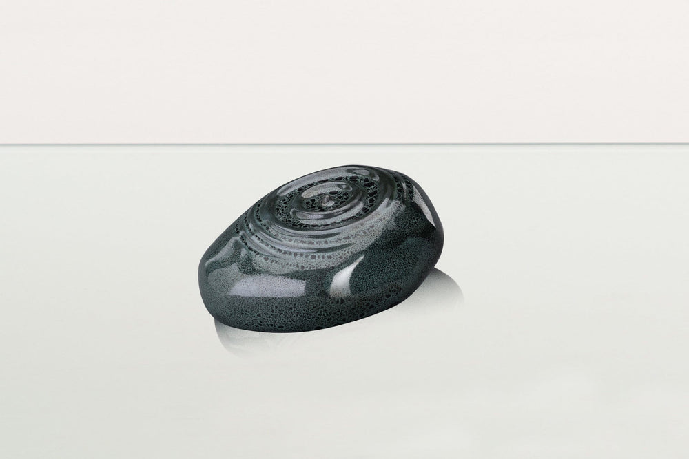 Pulvis Art Urns Keepsake Urn Handmade Cremation Keepsake Urn "Resonance" - Small Urn | Black Melange | Ceramic