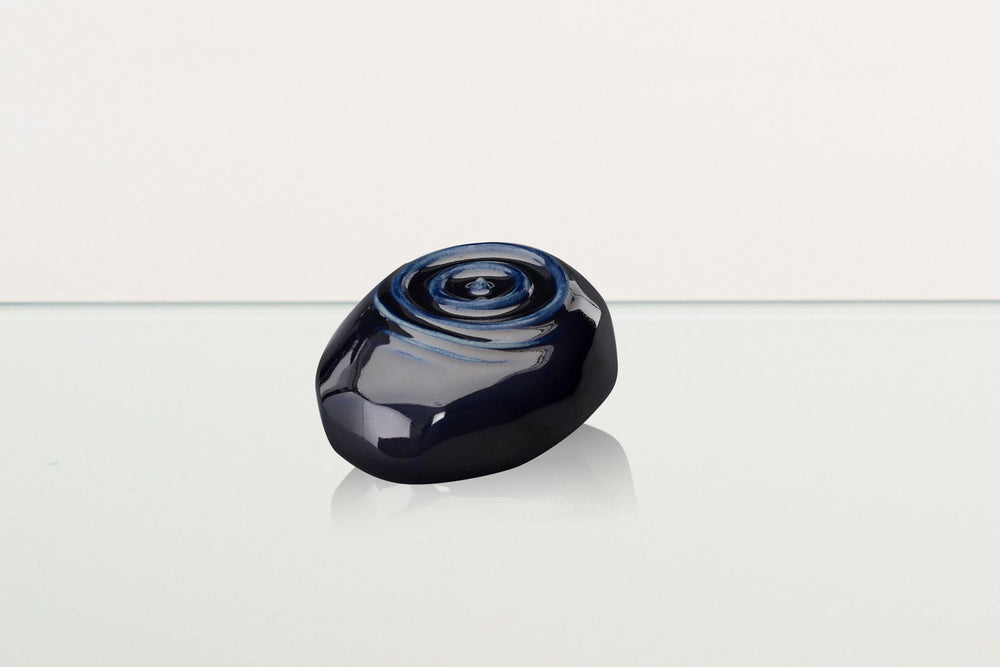 Pulvis Art Urns Keepsake Urn Handmade Cremation Keepsake Urn "Resonance" - Small Urn | Cobalt Metallic | Ceramic