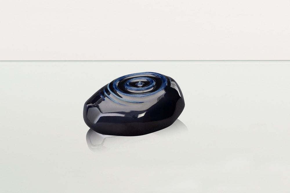 Pulvis Art Urns Keepsake Urn Handmade Cremation Keepsake Urn "Resonance" - Small Urn | Cobalt Metallic | Ceramic