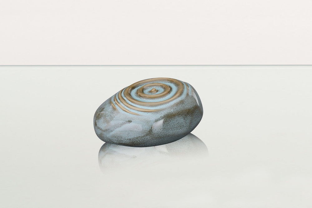 Pulvis Art Urns Keepsake Urn Handmade Cremation Keepsake Urn "Resonance" - Small Urn | Oily Green Melange | Ceramic