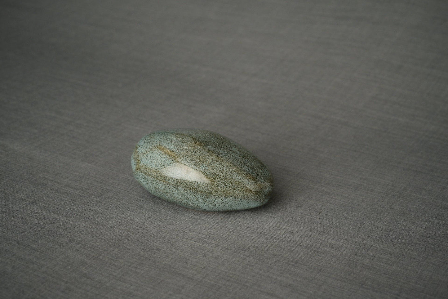 
                  
                    Pulvis Art Urns Keepsake Urn Handmade Cremation Keepsake Urn "Stone" - Small | Oily Green Melange | Ceramic
                  
                