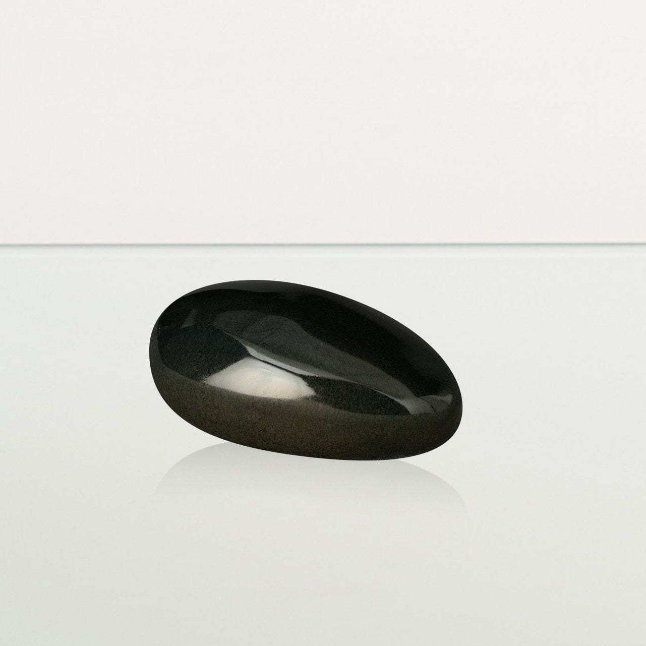 Handmade Cremation Keepsake Urn "Stone" - Small Urn | Black Gloss | Ceramic - Pulvis Art Urns