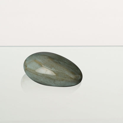 Handmade Cremation Keepsake Urn "Stone" - Small Urn | Oily Green Melange | Ceramic - Pulvis Art Urns