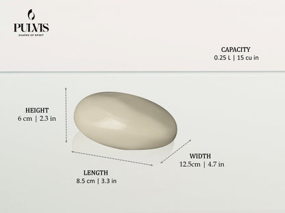 Pulvis Art Urns Keepsake Urn Handmade Cremation Keepsake Urn "Stone" - Small Urn | White | Ceramic