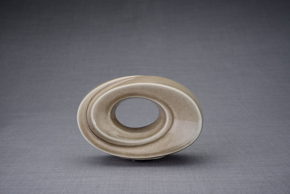 
                  
                    Pulvis Art Urns Keepsake Urn Handmade Cremation Keepsake Urn "The Passage" - Small | Beige Grey | Ceramic
                  
                