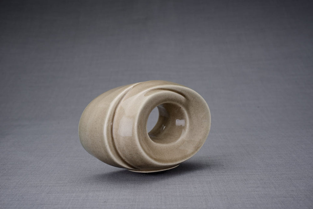 
                  
                    Pulvis Art Urns Keepsake Urn Handmade Cremation Keepsake Urn "The Passage" - Small | Beige Grey | Ceramic
                  
                
