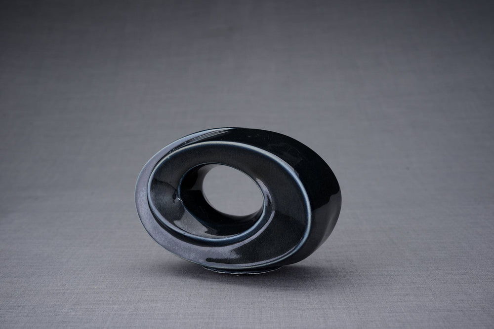 
                  
                    Pulvis Art Urns Keepsake Urn Handmade Cremation Keepsake Urn "The Passage" - Small | Black Gloss Melange | Ceramic
                  
                