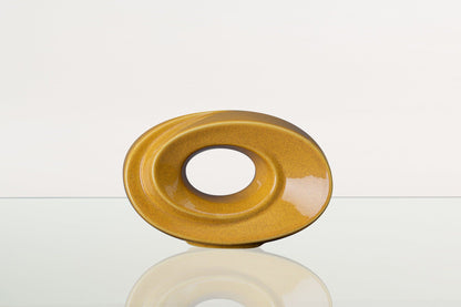 Handmade Cremation Keepsake Urn "The Passage" - Small Urn | Amber Yellow | Ceramic - Pulvis Art Urns