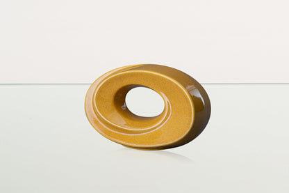 Handmade Cremation Keepsake Urn "The Passage" - Small Urn | Amber Yellow | Ceramic - Pulvis Art Urns