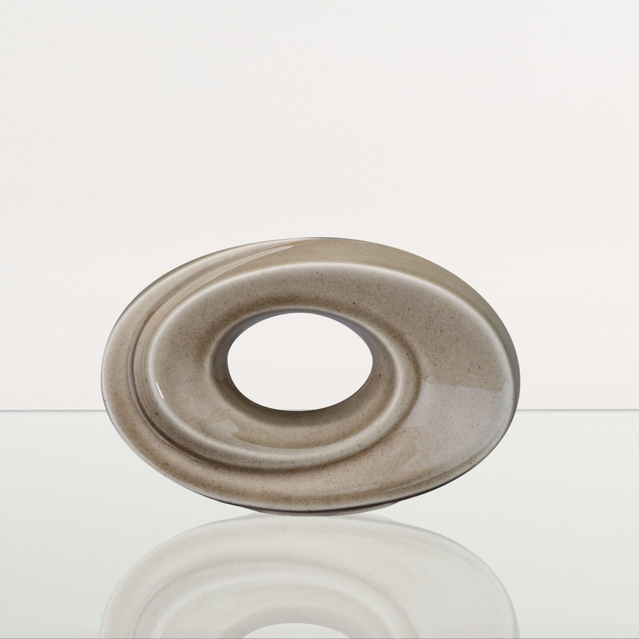 Handmade Cremation Keepsake Urn "The Passage" - Small Urn | Beige Grey | Ceramic - Pulvis Art Urns