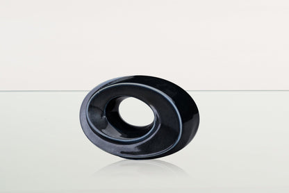 Handmade Cremation Keepsake Urn "The Passage" - Small Urn | Black Gloss Melange | Ceramic - Pulvis Art Urns