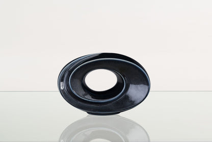 Handmade Cremation Keepsake Urn "The Passage" - Small Urn | Black Gloss Melange | Ceramic - Pulvis Art Urns