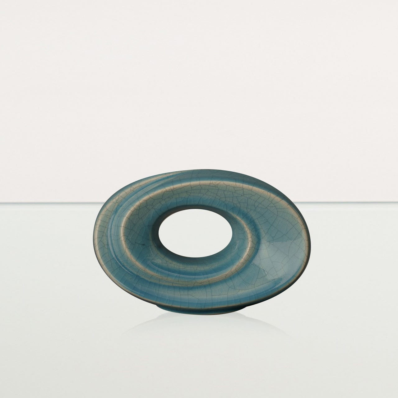 Handmade Cremation Keepsake Urn "The Passage" - Small Urn | Blue Craquelure - Pulvis Art Urns