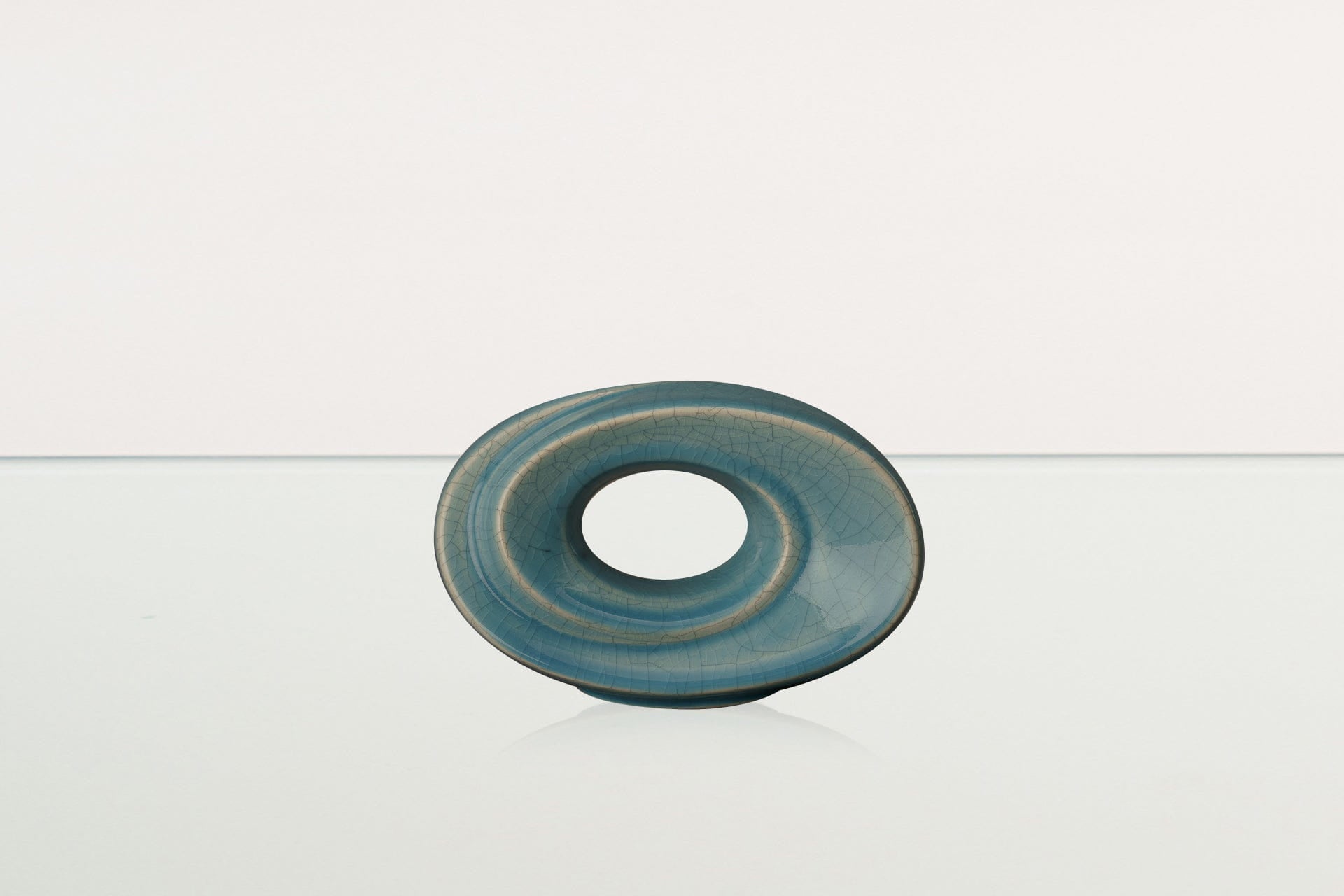 Handmade Cremation Keepsake Urn "The Passage" - Small Urn | Blue Craquelure - Pulvis Art Urns