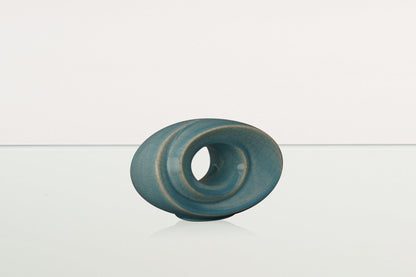 Handmade Cremation Keepsake Urn "The Passage" - Small Urn | Blue Craquelure - Pulvis Art Urns