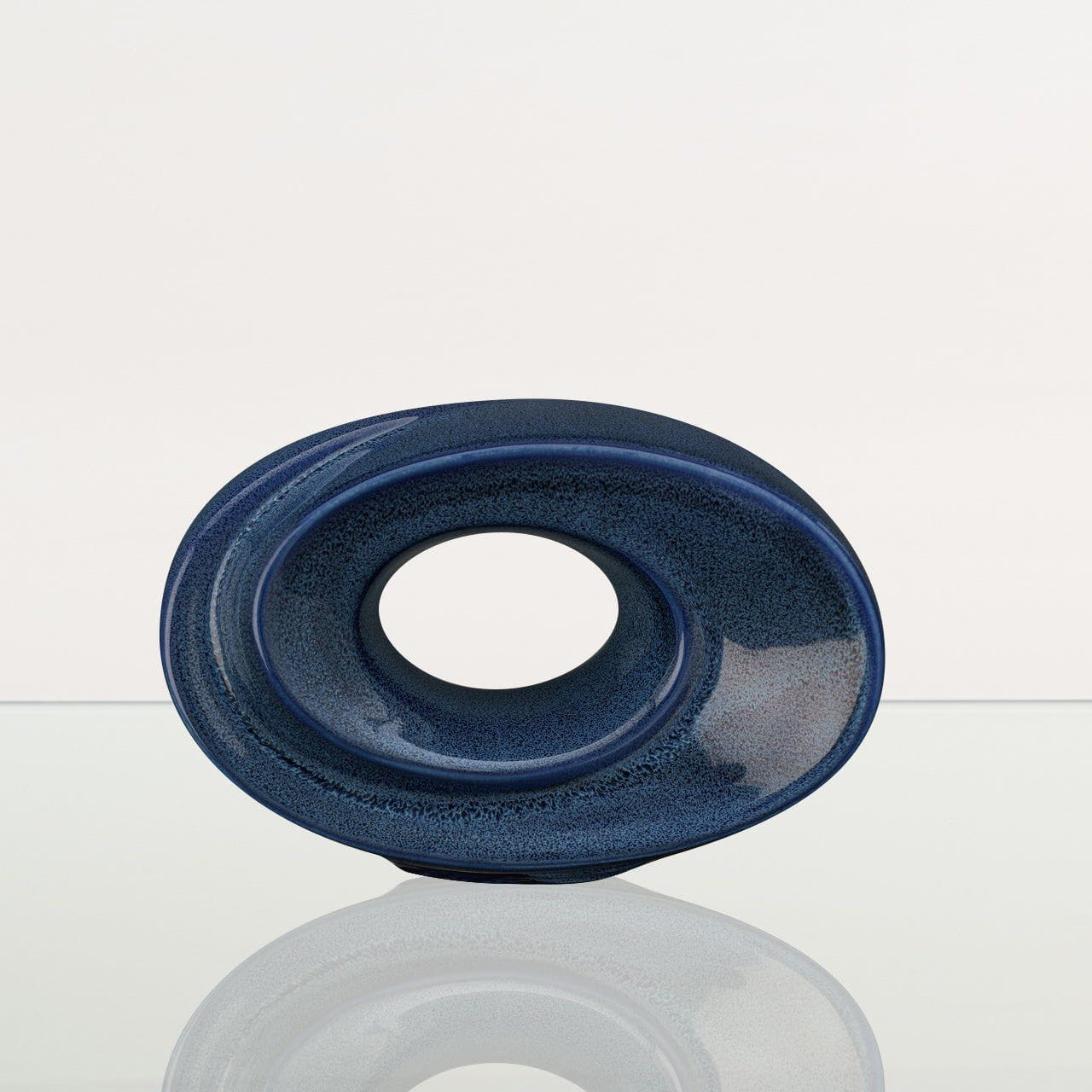 Handmade Cremation Keepsake Urn "The Passage" - Small Urn | Blue Melange | Ceramic - Pulvis Art Urns