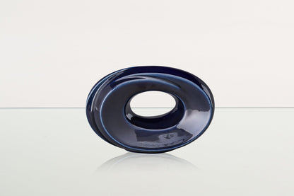 Handmade Cremation Keepsake Urn "The Passage" - Small Urn | Cobalt Metallic | Ceramic - Pulvis Art Urns