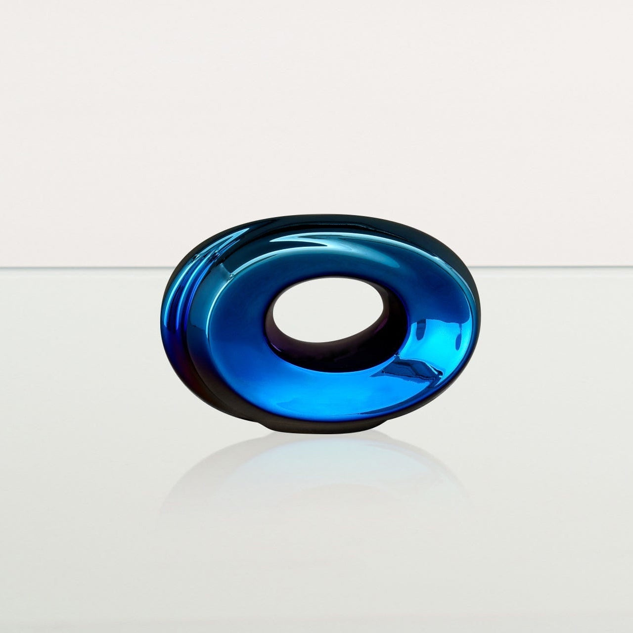 Handmade Cremation Keepsake Urn "The Passage" - Small Urn | Glossy Blue - Pulvis Art Urns