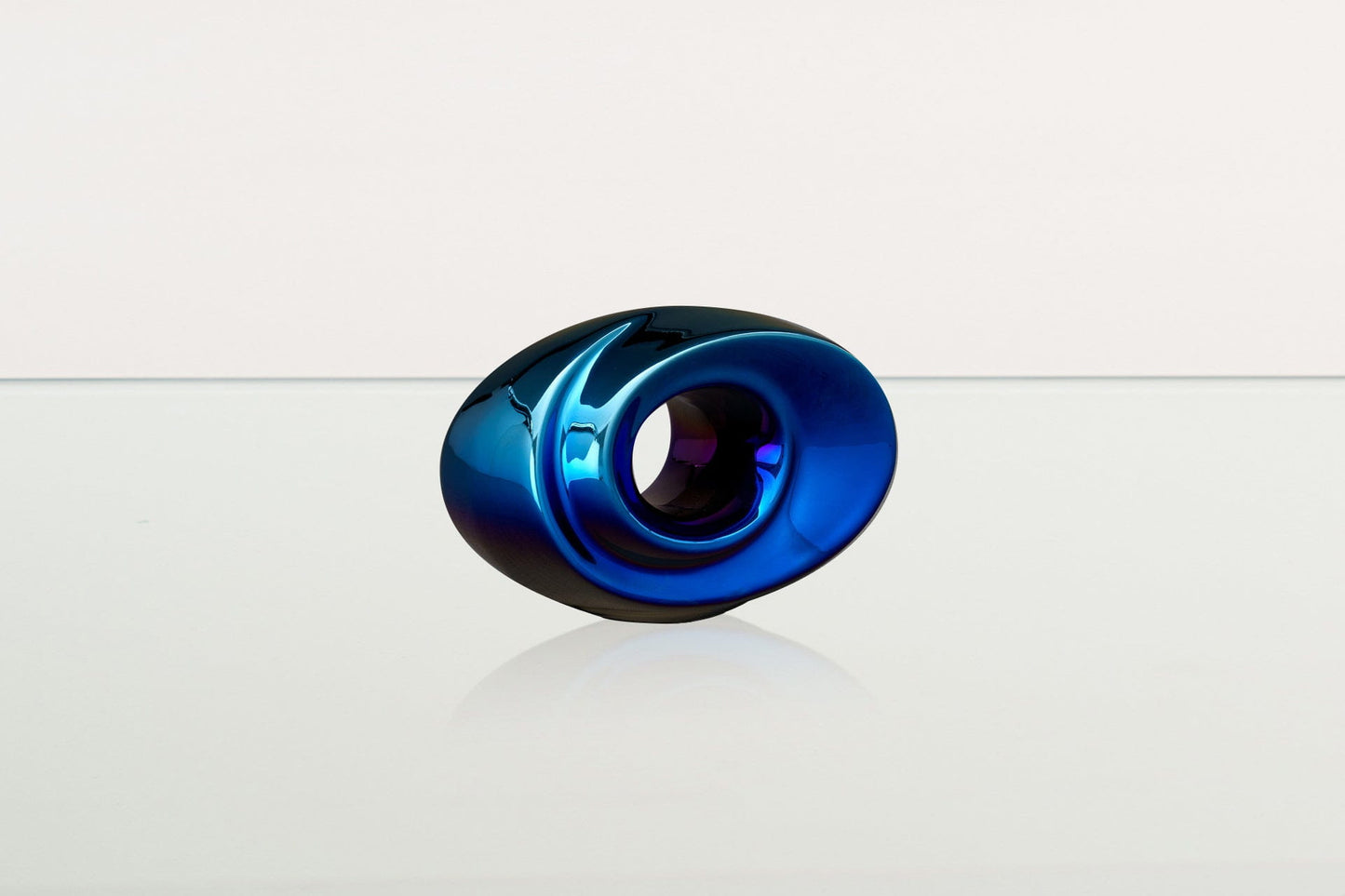 Pulvis Art Urns Keepsake Urn Handmade Cremation Keepsake Urn "The Passage" - Small Urn | Glossy Blue
