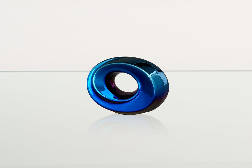 Pulvis Art Urns Keepsake Urn Handmade Cremation Keepsake Urn "The Passage" - Small Urn | Glossy Blue