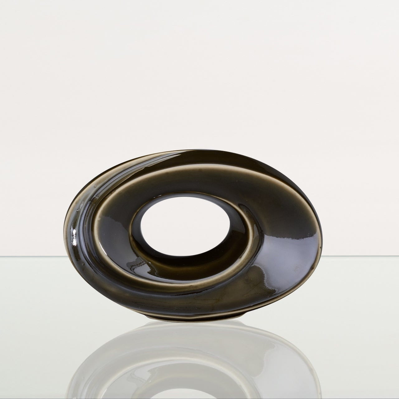 Handmade Cremation Keepsake Urn "The Passage" - Small Urn | Oily Green | Ceramic - Pulvis Art Urns