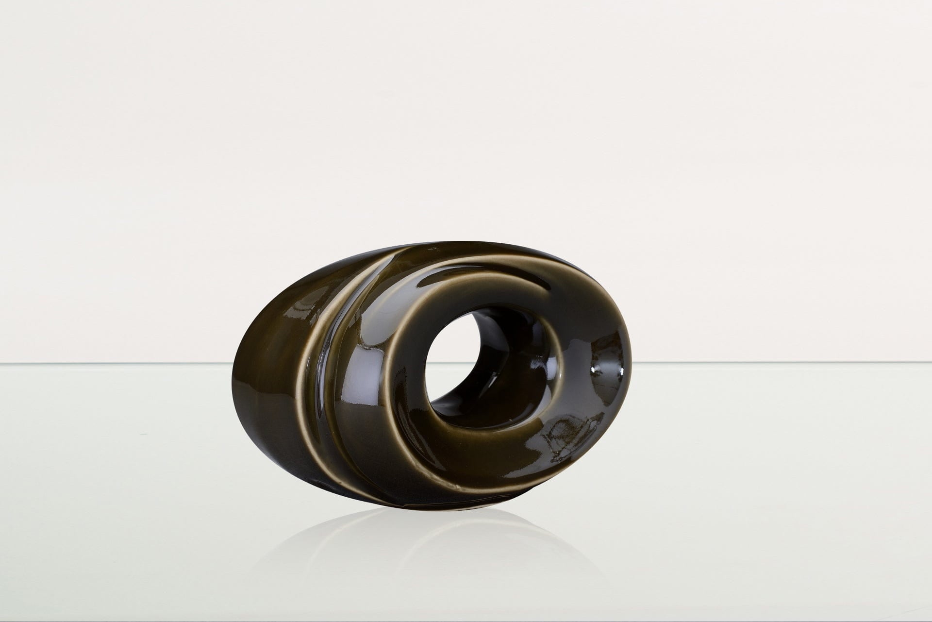 Handmade Cremation Keepsake Urn "The Passage" - Small Urn | Oily Green | Ceramic - Pulvis Art Urns