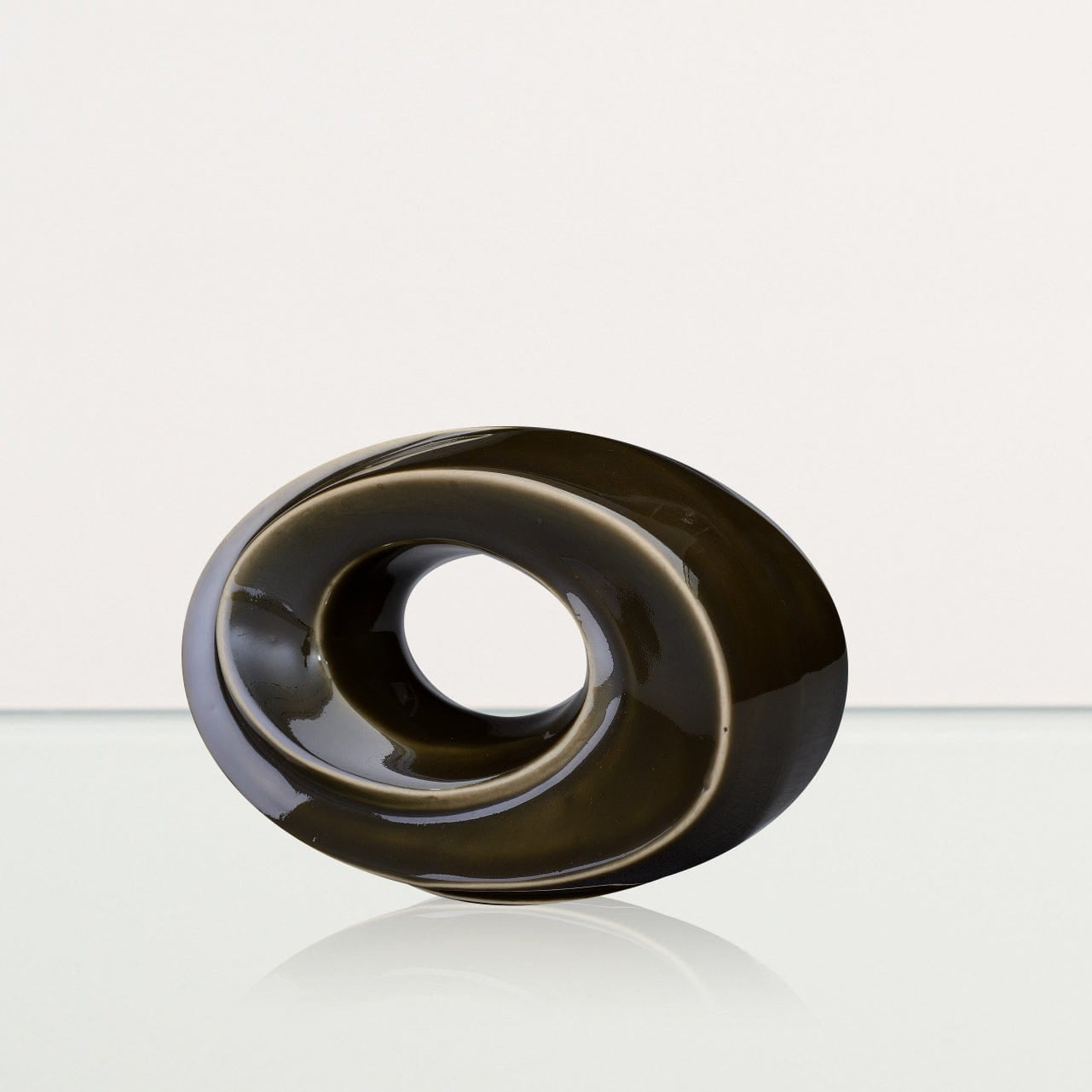 Handmade Cremation Keepsake Urn "The Passage" - Small Urn | Oily Green | Ceramic - Pulvis Art Urns