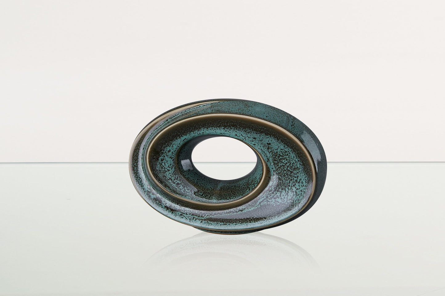 Pulvis Art Urns Keepsake Urn Handmade Cremation Keepsake Urn "The Passage" - Small Urn | Oily Green Melange