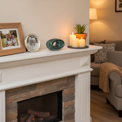 Pulvis Art Urns Keepsake Urn Handmade Cremation Keepsake Urn "The Passage" - Small Urn | Oily Green Melange